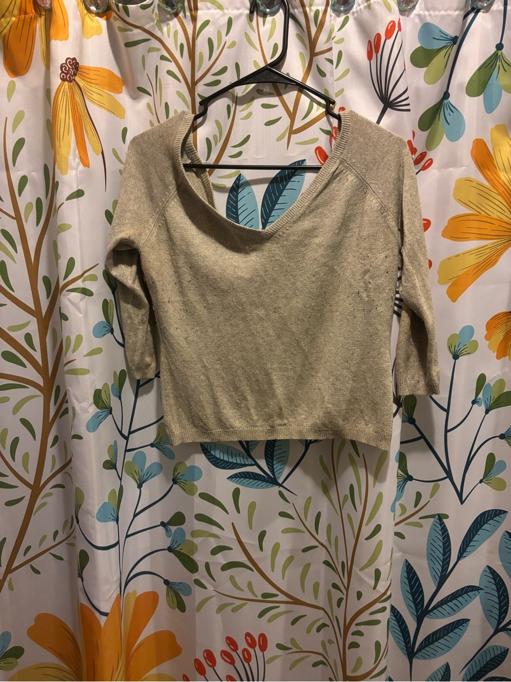 The Limited Neutral Beige Scoop-Neck Crop Top